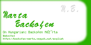 marta backofen business card